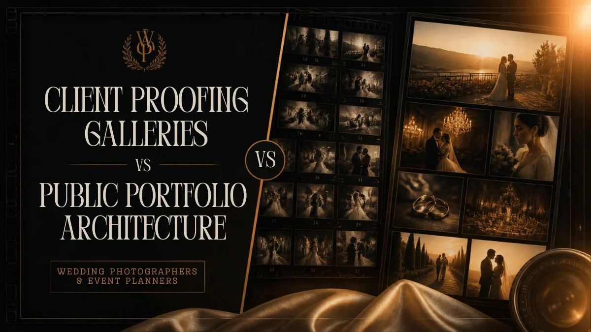 Client Proofing Galleries vs Public Portfolio Architecture: Protecting Speed and SEO