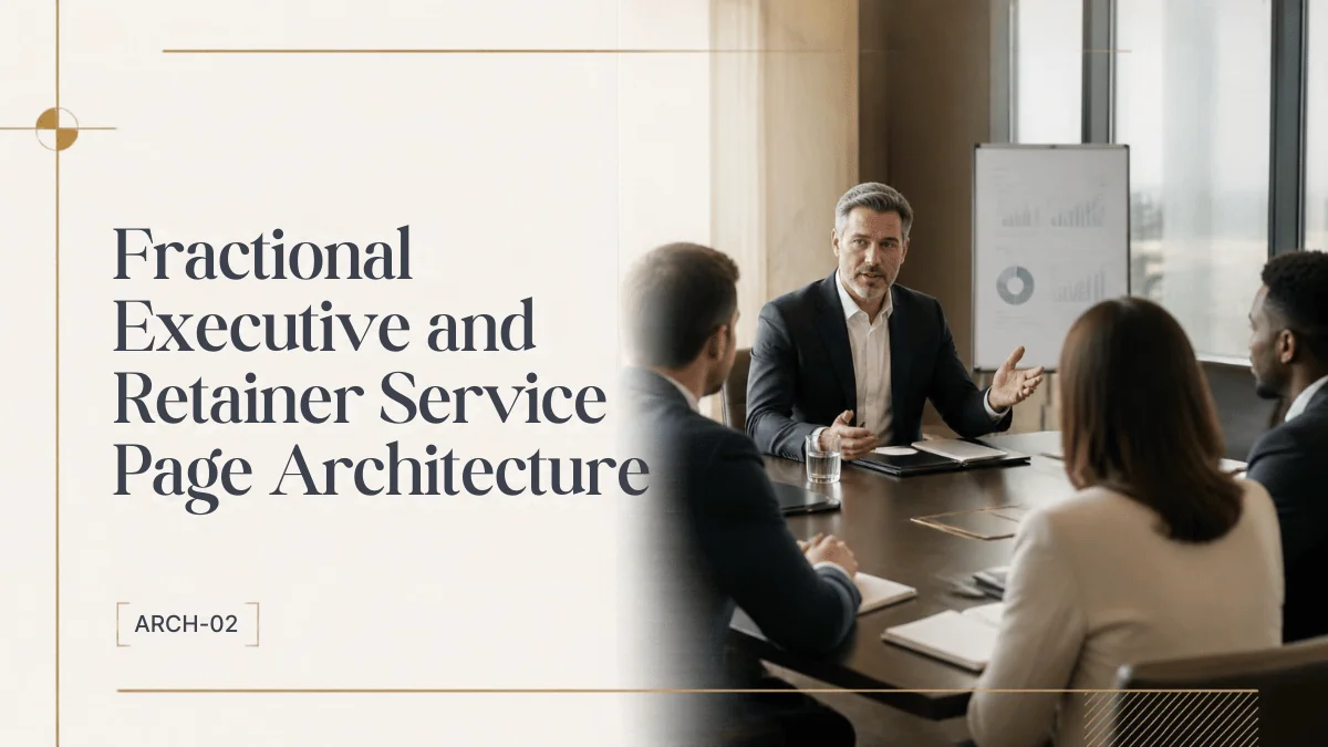 Fractional Executive and Retainer Service Page Architecture: Selling Leadership as a Service