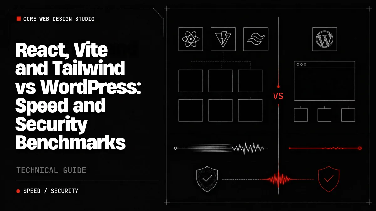 React, Vite and Tailwind vs WordPress: Measured Speed and Security Benchmarks