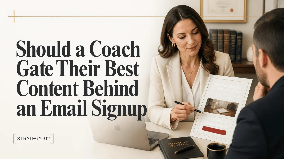 Should a Coach Gate Their Best Content Behind an Email Signup? The Free vs Paid Line on a Website