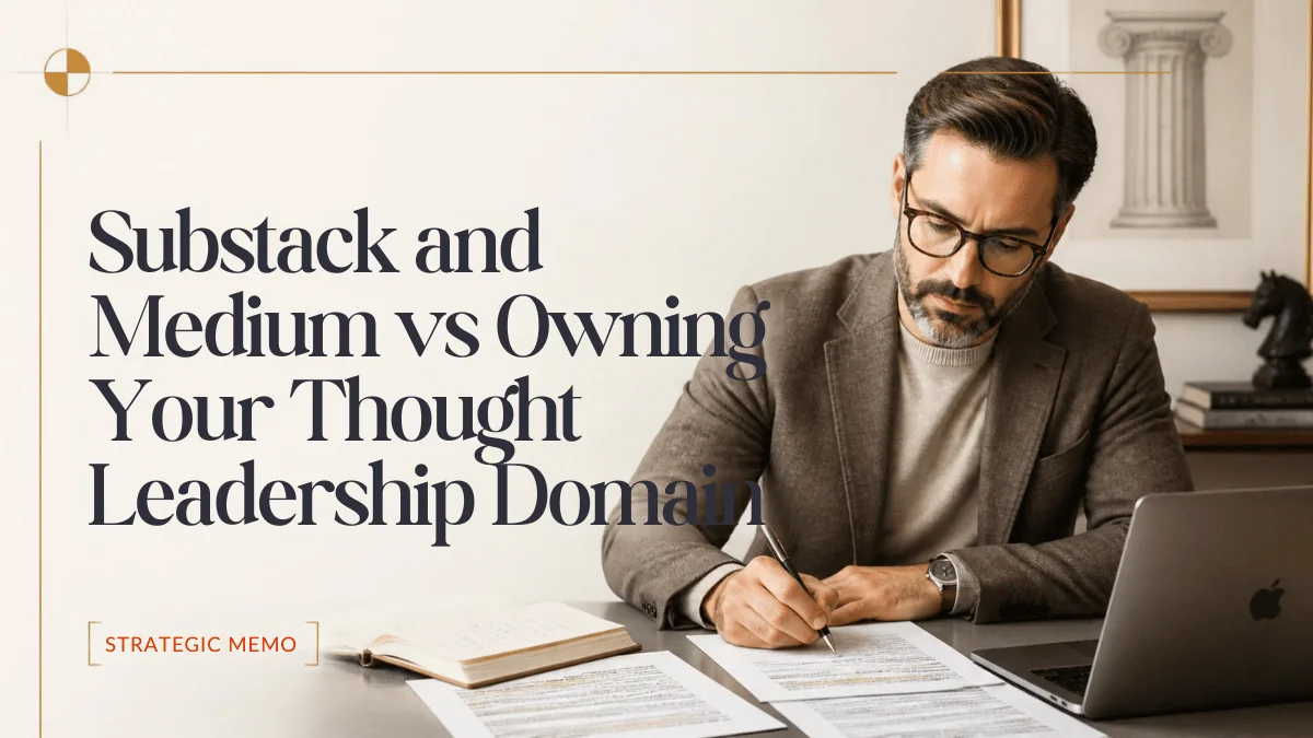 Substack and Medium vs Owning Your Domain: The Platform Trap for Consultants