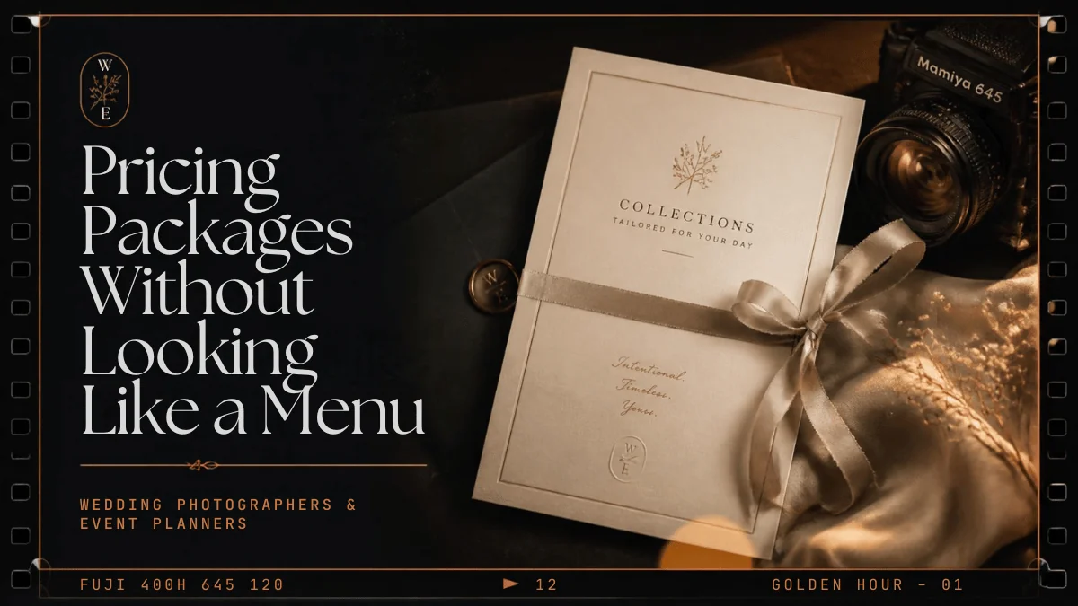 Pricing Packages for Wedding Photography: How to Present Tiers Without Looking Like a Menu
